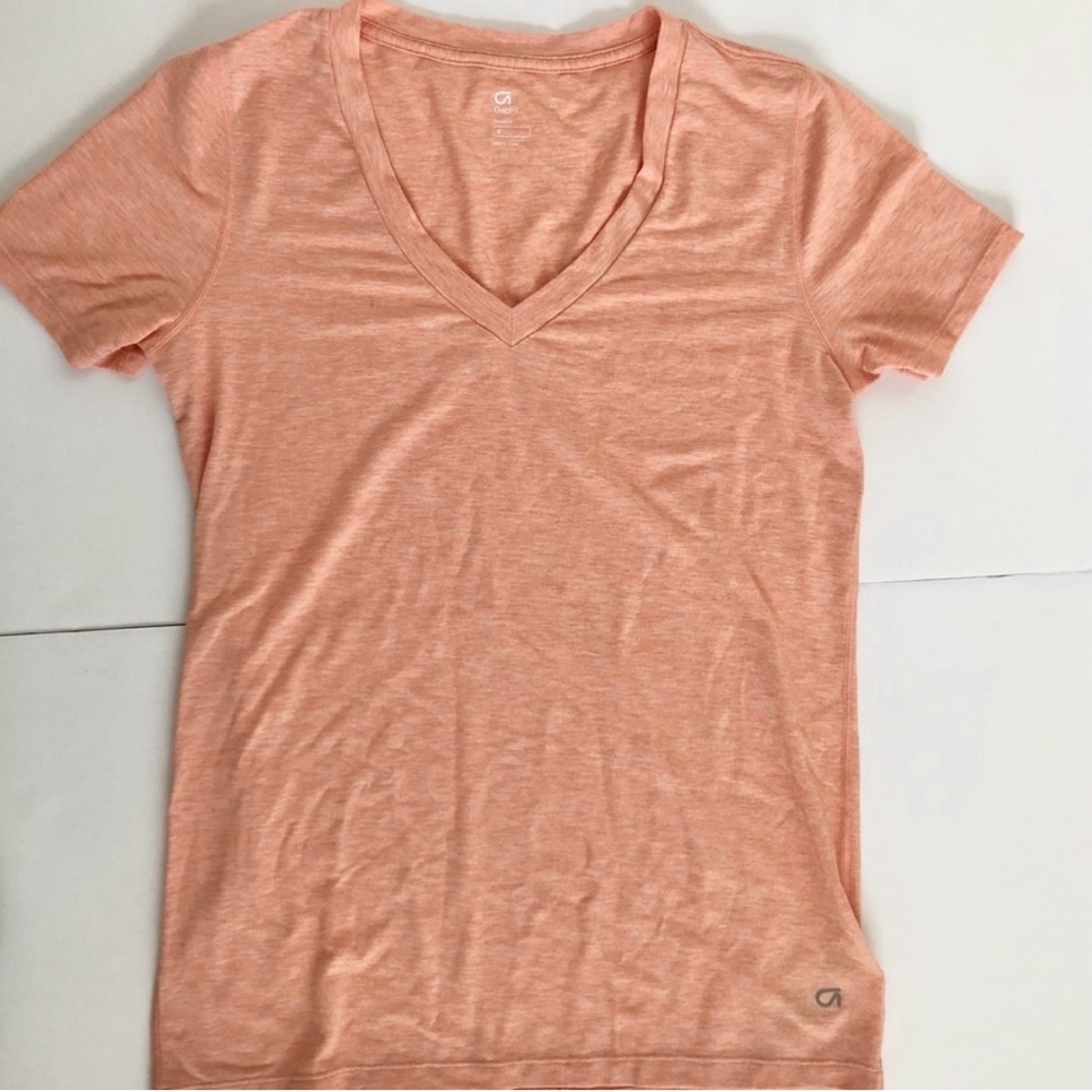 Gap Fit Breathe V-neck Tee S Coral Heather Small